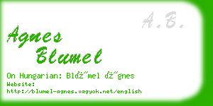 agnes blumel business card